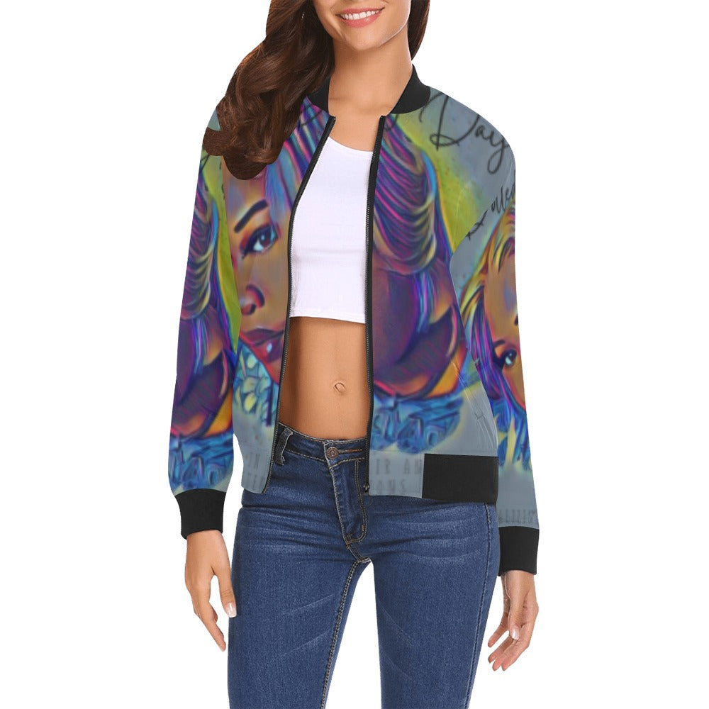Dolled BY Daij All Over Print Bomber Jacket for Women